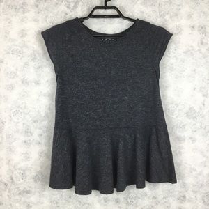 Ann Taylor LOFT Womens Grey Peplum Top Small